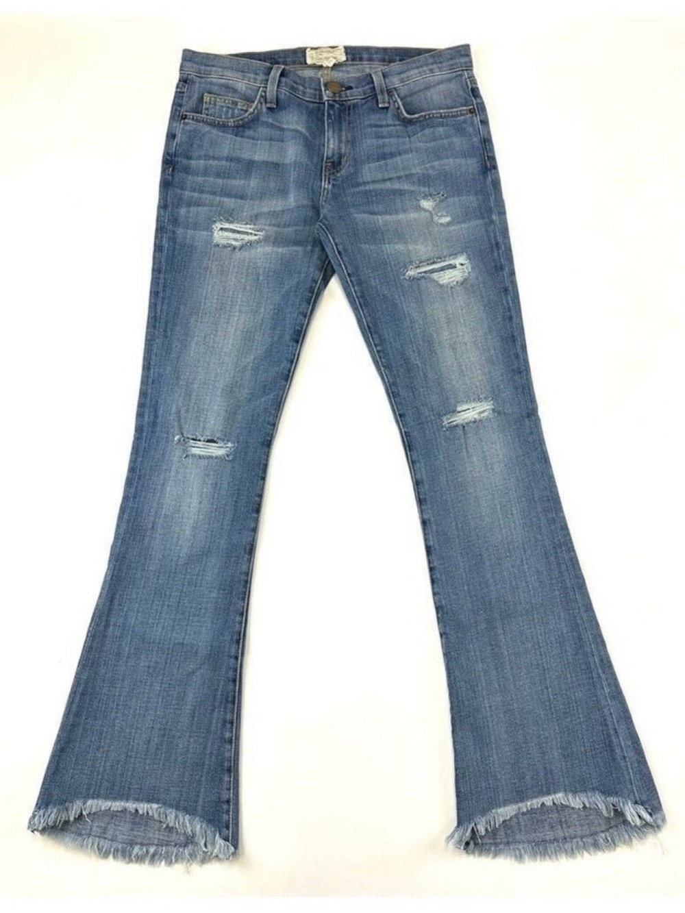 Current Elliott low rise flare distressed womens jeans 26”
